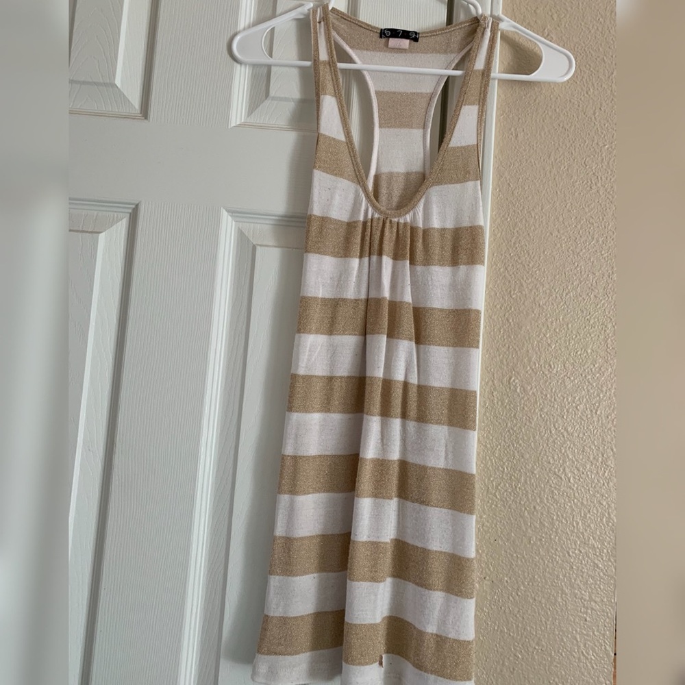 579 Gold Stripped Tank Top